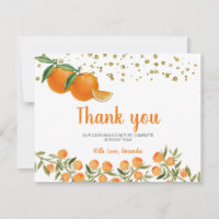 Twin Little Cuties Orange Carte de remerciements