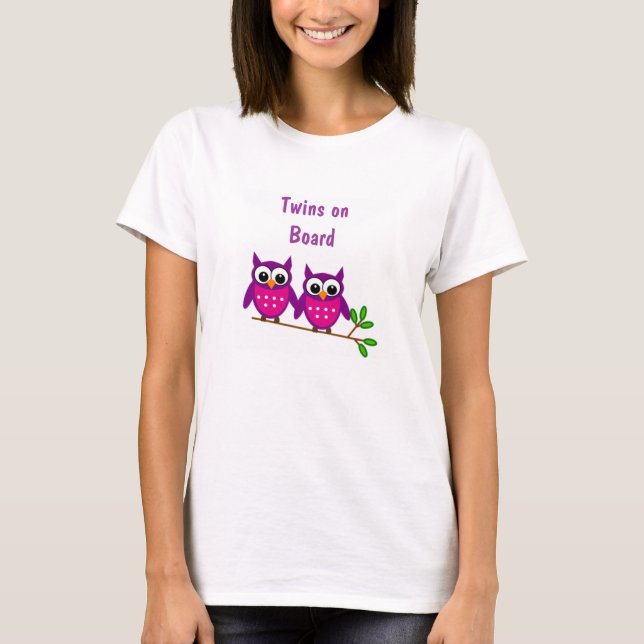 Twin Owls Maternity T-Shirt (Devant)