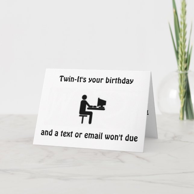 ***TWIN***-PAS UNE CARTE TEXTE OU E-MAIL POUR "VOU (Devant)