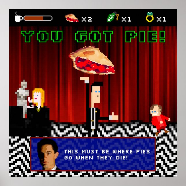 Twin Peaks Retro Poster du jeu vidéo - Black Lodge (Devant)