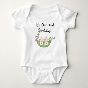 Twin Peas in a Pod 2e Anniversaire T-shirts et cad