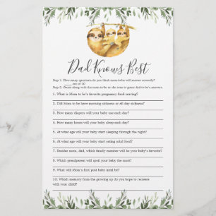 Twin Sloths Baby shower Papa connaît le meilleur j