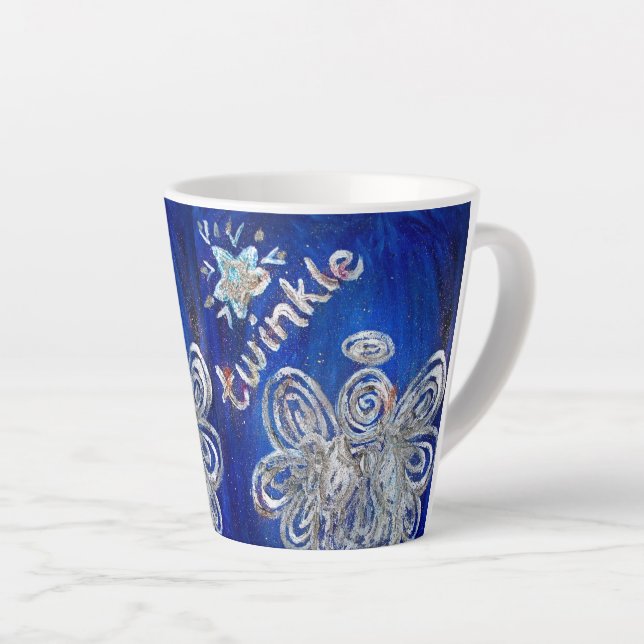 Twinkle Guardian Angel Custom Latte Mug Cup (Angle droit)