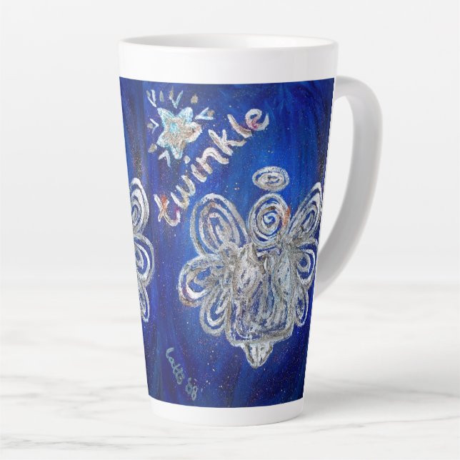 Twinkle Guardian Angel Custom Latte Mug Cup (Angle droit)