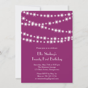 Twinkle Lights 21ème anniversaire Invitation (mage