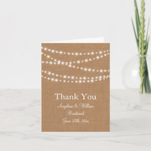 Twinkle Lights Carte de remerciements sur Burlap