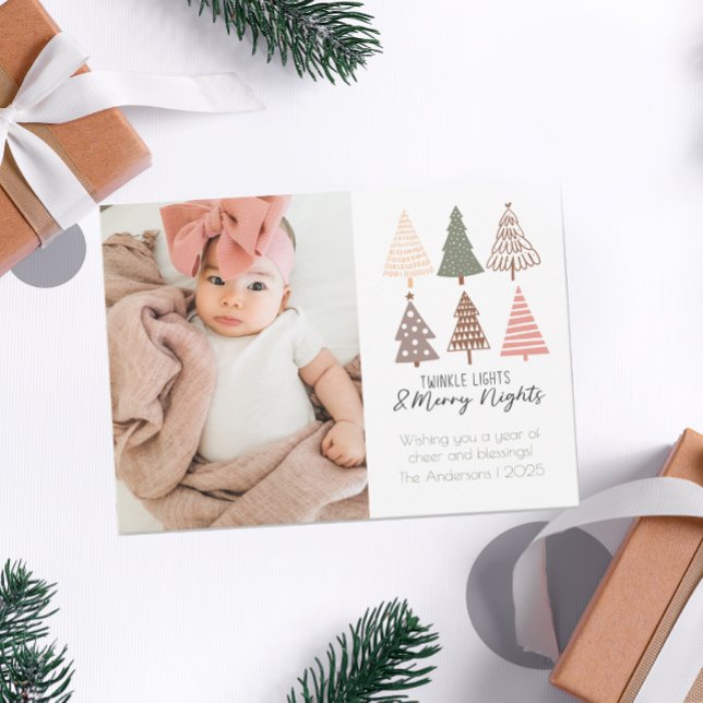 Twinkle Lights et Merry Nights jolie carte de vaca (Créateur téléchargé)