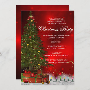 Twinkle Lights Tree Festive Noël Invitation