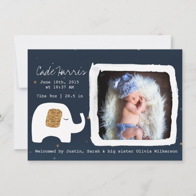 Twinkle Little Star Baby Photo Faire-part (Devant)