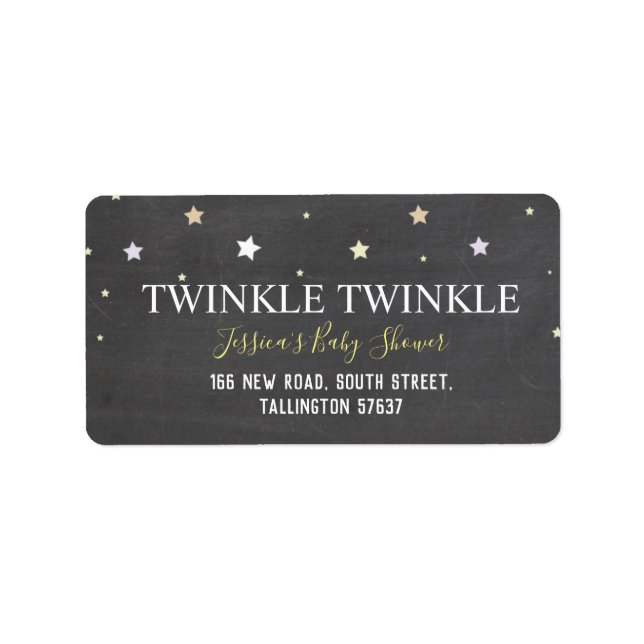 Twinkle Little Star Chalk Baby Étiquettes de adres (Devant)