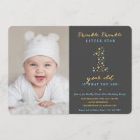 Twinkle Little Star First Birthday Invitations gar
