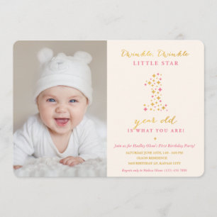 Twinkle Little Star Invitations pour le premier an