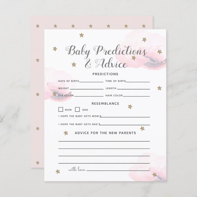 Twinkle Little Star Rose Baby Prédictions et conse (Devant / Derrière)