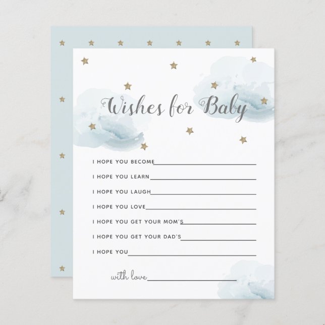 Twinkle Little Star Voeux pour Baby Blue Conseil (Devant / Derrière)