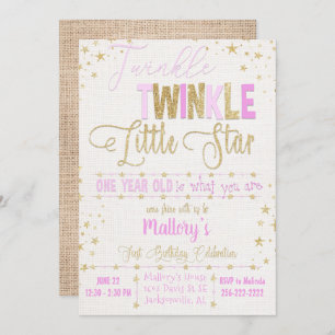 Twinkle Twinkle Little Star 1er B’day Invitation