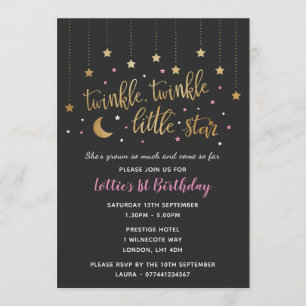 Twinkle Twinkle Little Star 1er Invitation d'anniv