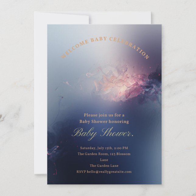 Twinkle Twinkle Little Star Baby Shower Invitation (Devant)