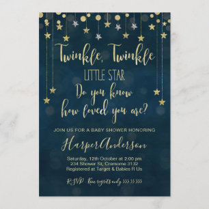 Twinkle Twinkle Little Star Baby shower Invitation
