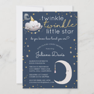 Twinkle Twinkle Little Star Baby shower Invitation