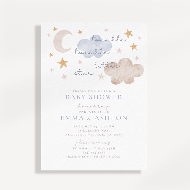 Twinkle Twinkle Little Star Baby shower Invitation (Créateur téléchargé)