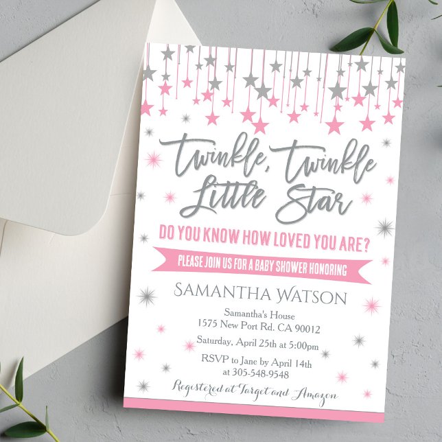 Twinkle Twinkle Little Star Baby Shower Invitation (Créateur téléchargé)