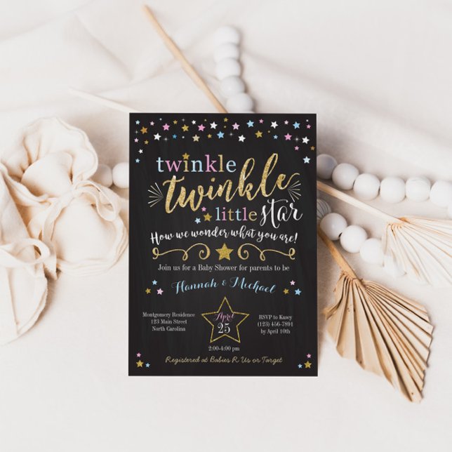 Twinkle Twinkle Little Star Baby shower Invitation (Créateur téléchargé)