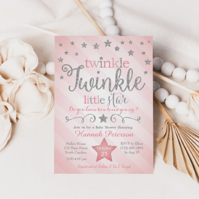 Twinkle Twinkle Little Star Baby shower Invitation (Créateur téléchargé)