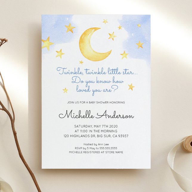 Twinkle Twinkle Little Star Baby shower Invitation (Créateur téléchargé)