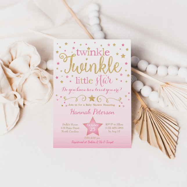 Twinkle Twinkle Little Star Baby shower Invitation (Créateur téléchargé)