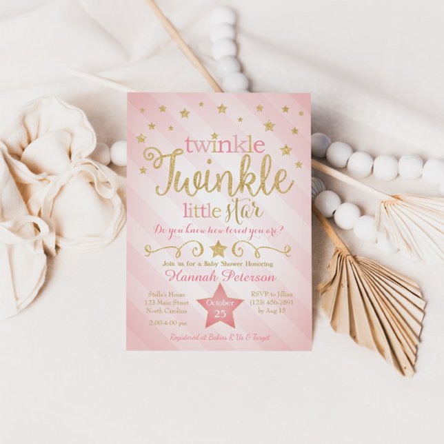 Twinkle Twinkle Little Star Baby shower Invitation (Créateur téléchargé)