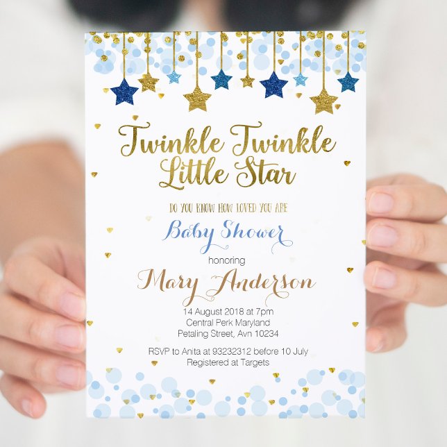Twinkle Twinkle Little Star Baby shower Invitation (Créateur téléchargé)