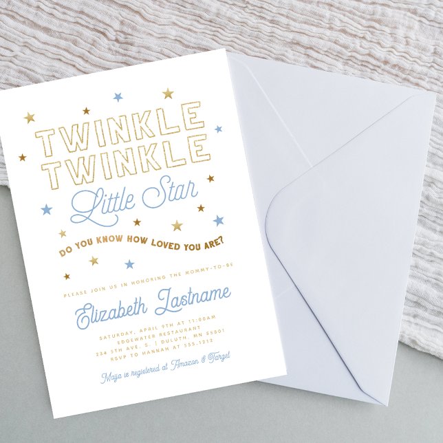 Twinkle Twinkle Little Star Baby shower Invitation (Créateur téléchargé)