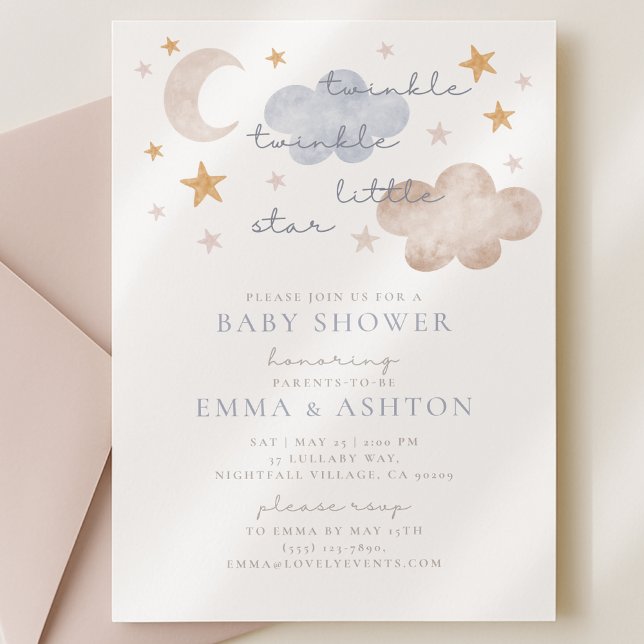 Twinkle Twinkle Little Star Baby shower Invitation (Créateur téléchargé)