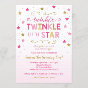 Twinkle Twinkle Little Star Invitation d'anniversa