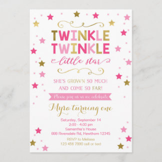 Twinkle Twinkle Little Star Invitation d'anniversa