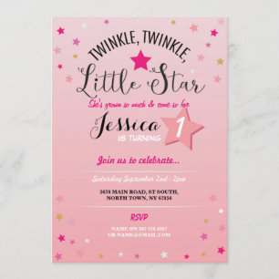 Twinkle Twinkle Little Star Invitation de fête d'a