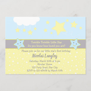 Twinkle Twinkle Little Star Invitations pour les g