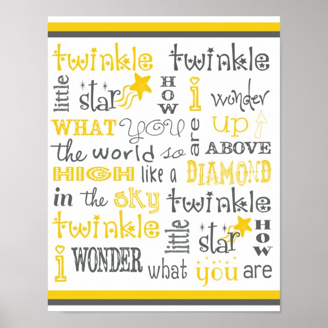Twinkle Twinkle Little Star Poster (Devant)