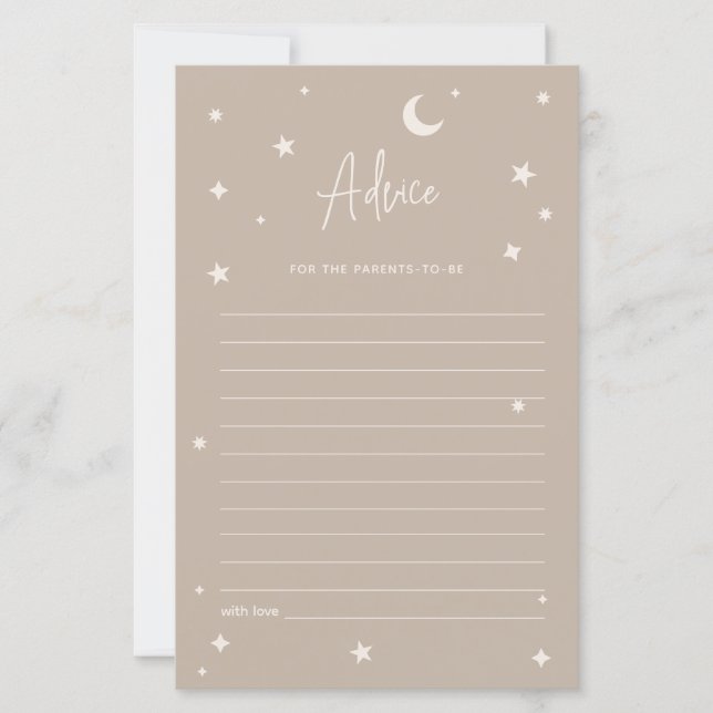 Twinkle Twinkle Little Star Shower Advice Card (Devant)