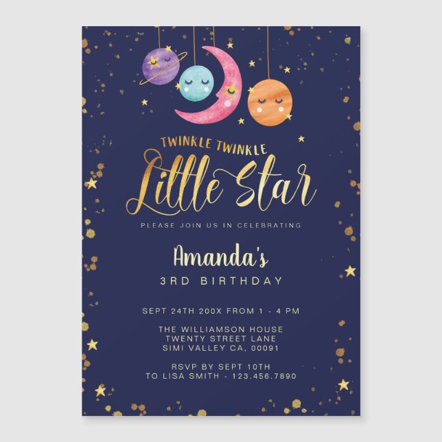 Twinkle Twinkle Little Stars & planètes Anniversai (Devant)
