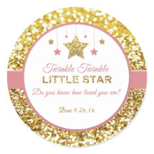 Twinkle Twinkle petit étoile rose et or stickers