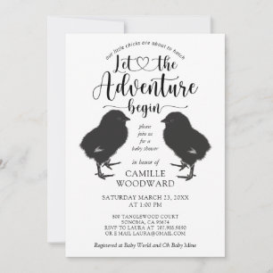 Twins Baby Chicks Baby shower Invitation