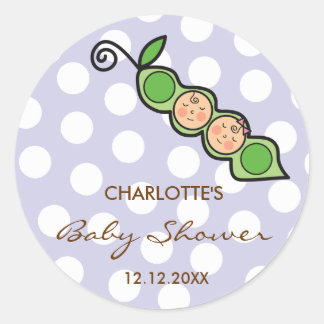 Twins Baby Peas en Pod Baby shower Étiquette / Sti
