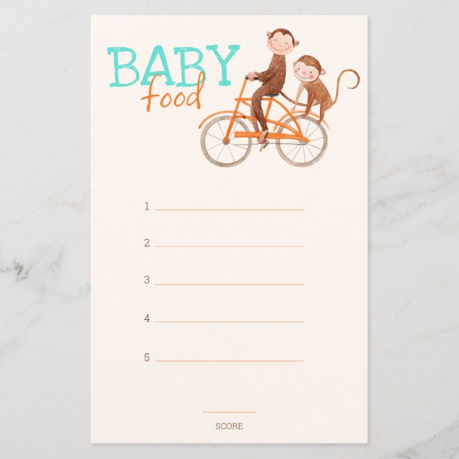 Twins Baby shower mignon singe double problème (Devant)