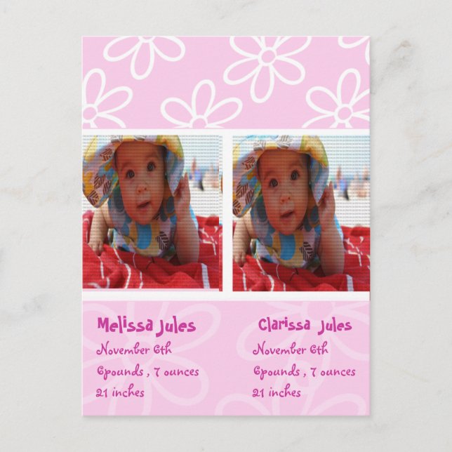 twins bébé filles faire-part photo