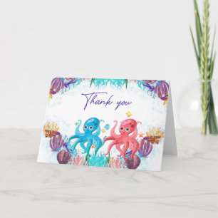 Twins Cute Ocean bébé Octopus Merci coloré
