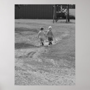 twins marchant noir et blanc poster