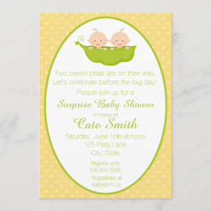 Twins Two Peas dans un Baby shower Pod Invitation