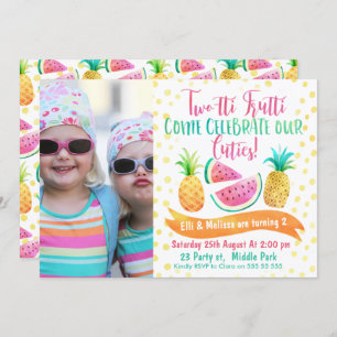 Twins Two-tti Frutti Photo Invitation 2e anniversa
