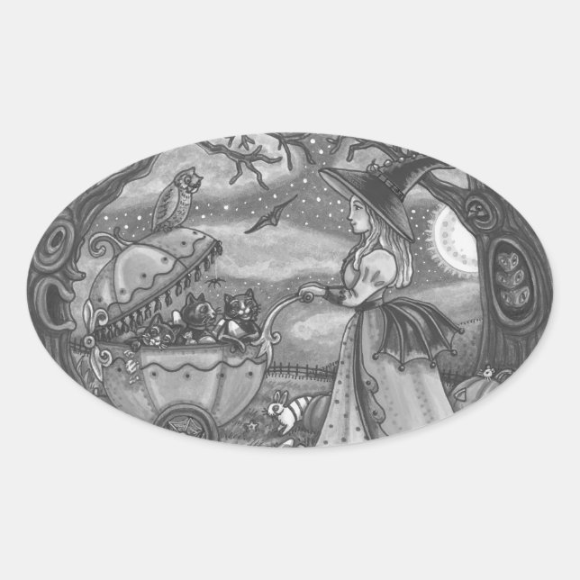 TWITTER, CHAT NOIR BUGGY GOTHIC STICKERS SHEET Ova (Devant)